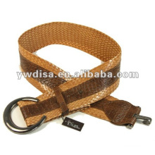 Women's Braided Belt With Coffee PU, Alloy Accessories, Gun-Metal Plated